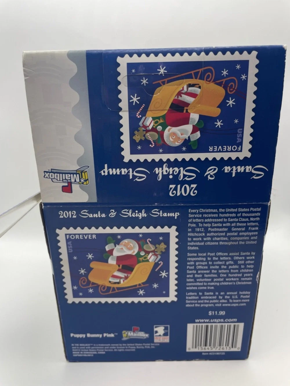 2012 in the mailbox Santa & Sleigh forever stamp teddy bear usps new